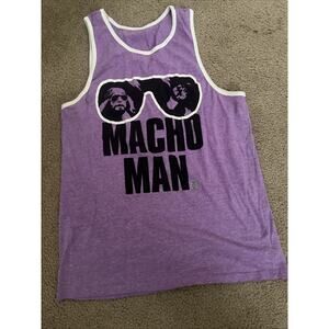 Macho Man Randy Savage M/L Purple Tank Top WWE Legends Official WWF Vintage